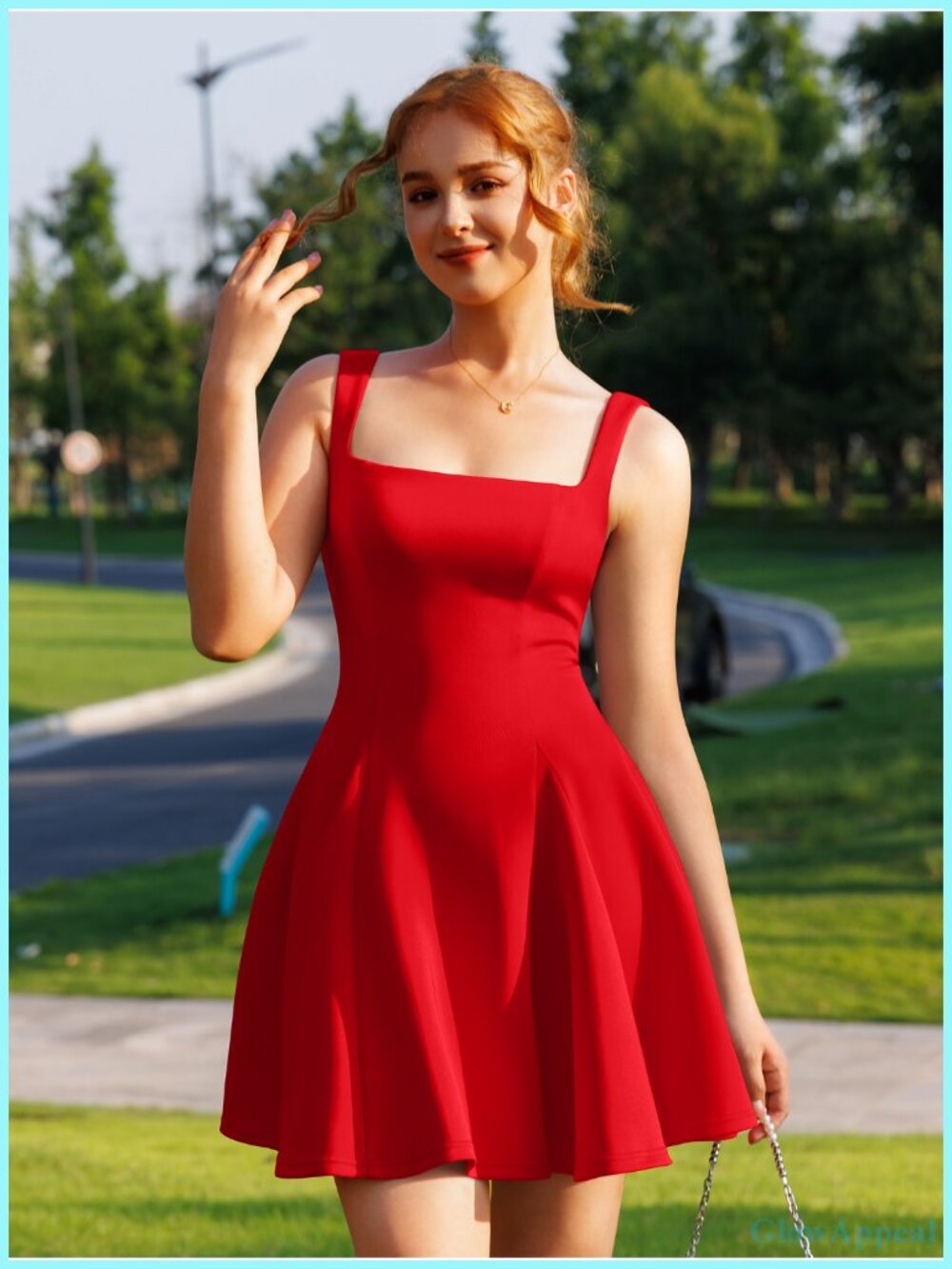 Square Neck Mini Dress Bodycon Sleeveless A-Line Homecoming Party Clubwear - Picture 6 of 6